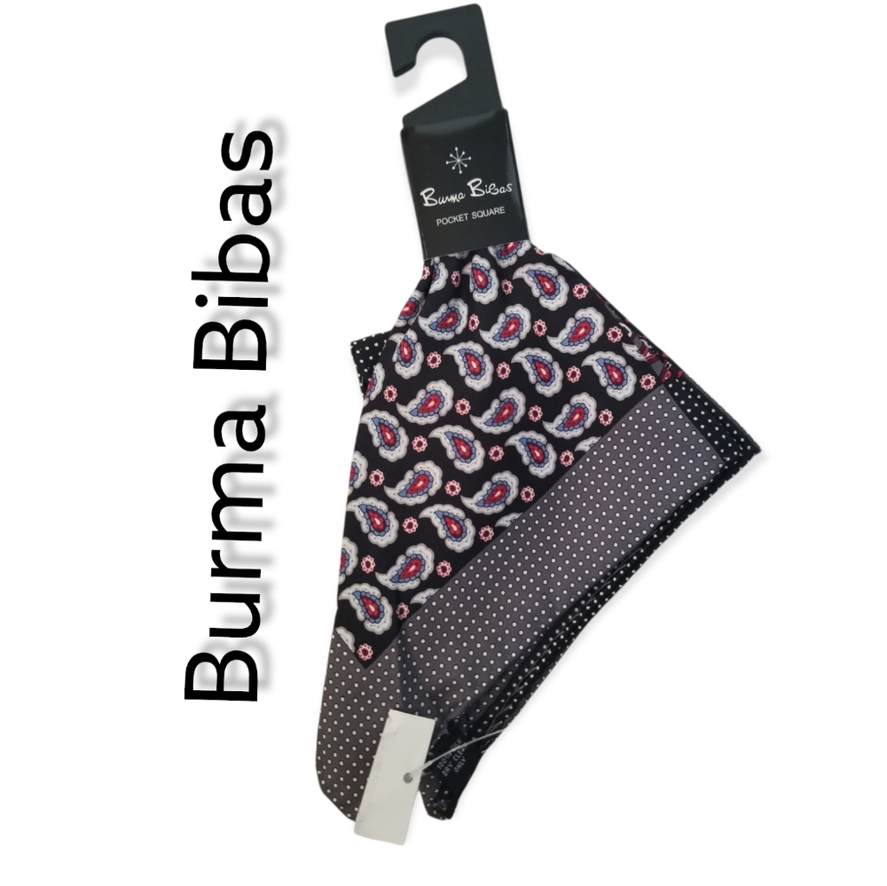Black and Red Pocket Square